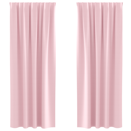 vidaXL Gordijnen met gordijnen 2 pcs Babyroze 245 x 140 cm Polyester afbeelding2 - 1