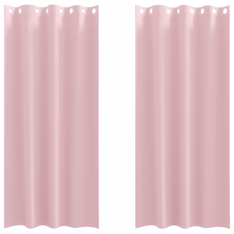 vidaXL Gordijnen met gordijnen 2 pcs Babyroze 260 x 140 cm Polyester afbeelding2 - 1