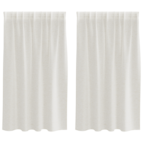 vidaXL Voile Gordijn met gordijnen 2 pcs Crème 140 x 140 cm Polyester afbeelding2 - 1