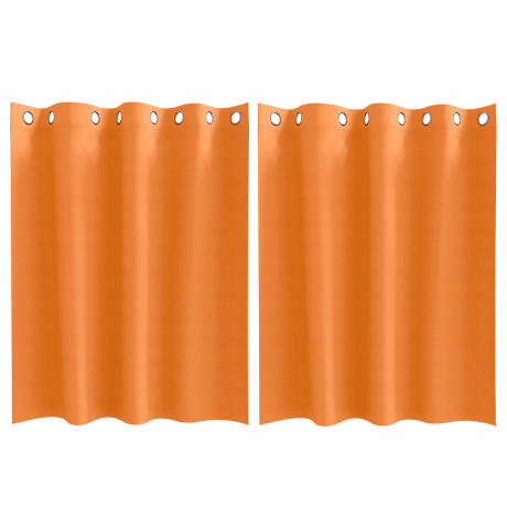 vidaXL Gordijnen met gordijnen 2 pcs Feloranje 140 x 140 cm Polyester afbeelding2 - 1