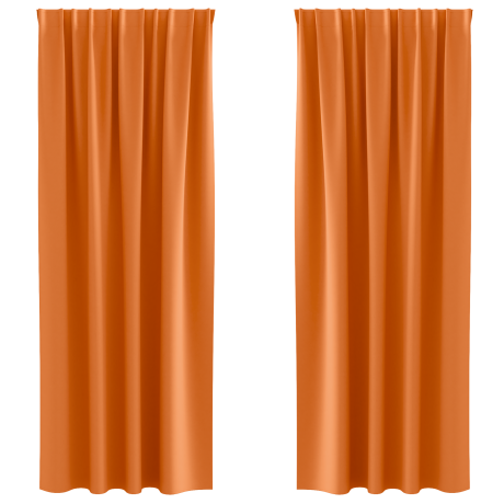 vidaXL Gordijnen met gordijnen 2 pcs Feloranje 225 x 140 cm Polyester afbeelding2 - 1