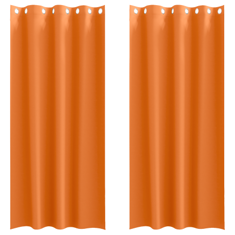 vidaXL Gordijnen met gordijnen 2 pcs Feloranje 260 x 140 cm Polyester afbeelding2 - 1