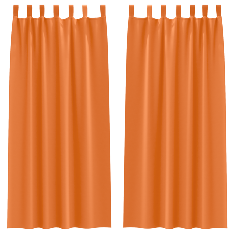 vidaXL Gordijnen met gordijnen 2 pcs Feloranje 260 x 140 cm Polyester afbeelding2 - 1