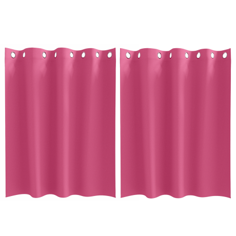 vidaXL Gordijnen met gordijnen 2 pcs Felroze 140 x 140 cm Polyester afbeelding2 - 1