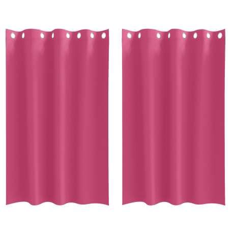 vidaXL Gordijnen met gordijnen 2 pcs Felroze 175 x 140 cm Polyester afbeelding2 - 1