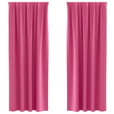 vidaXL Gordijnen met gordijnen 2 pcs Felroze 225 x 140 cm Polyester afbeelding2 - 1