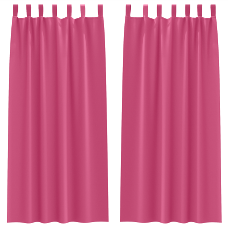 vidaXL Gordijnen met gordijnen 2 pcs Felroze 260 x 140 cm Polyester afbeelding2 - 1