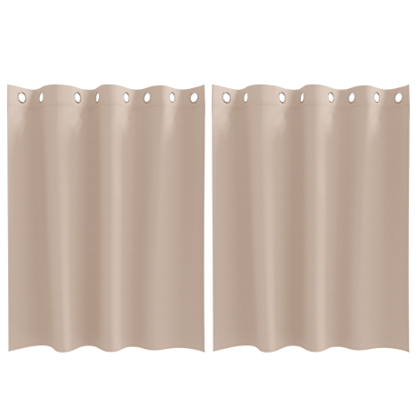 vidaXL Gordijnen met gordijnen 2 pcs Taupe 140 x 140 cm Polyester afbeelding2 - 1