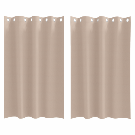vidaXL Gordijnen met gordijnen 2 pcs Taupe 175 x 140 cm Polyester afbeelding2 - 1