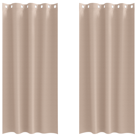 vidaXL Gordijnen met gordijnen 2 pcs Taupe 225 x 140 cm Polyester afbeelding2 - 1