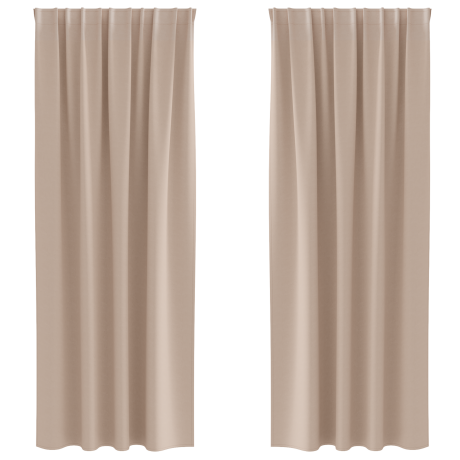 vidaXL Gordijnen met gordijnen 2 pcs Taupe 260 x 140 cm Polyester afbeelding2 - 1