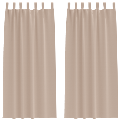 vidaXL Gordijnen met gordijnen 2 pcs Taupe 260 x 140 cm Polyester afbeelding2 - 1