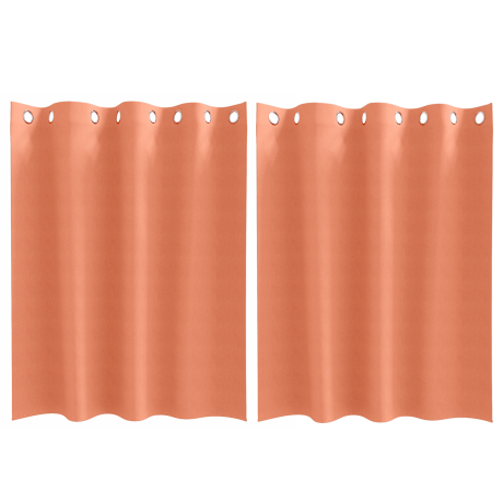 vidaXL Gordijnen met gordijnen 2 pcs Terracotta 140 x 140 cm Polyester afbeelding2 - 1