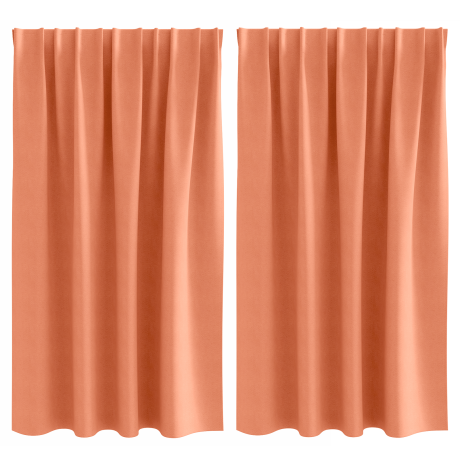 vidaXL Gordijnen met gordijnen 2 pcs Terracotta 140 x 140 cm Polyester afbeelding2 - 1
