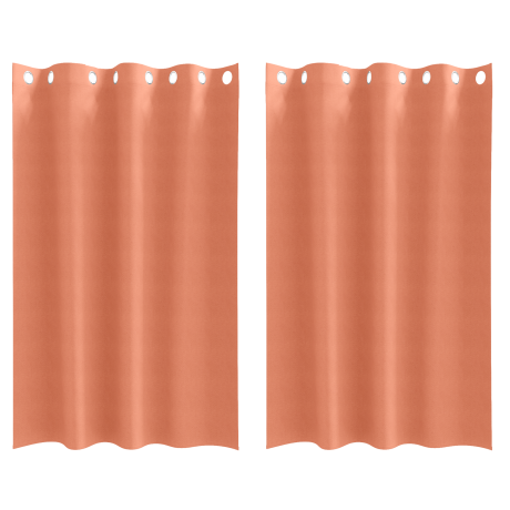 vidaXL Gordijnen met gordijnen 2 pcs Terracotta 175 x 140 cm Polyester afbeelding2 - 1