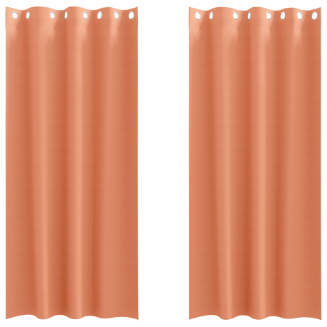vidaXL Gordijnen met gordijnen 2 pcs Terracotta 225 x 140 cm Polyester afbeelding2 - 1