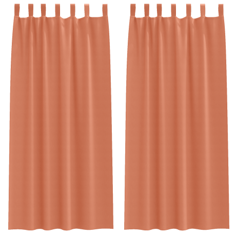 vidaXL Gordijnen met gordijnen 2 pcs Terracotta 260 x 140 cm Polyester afbeelding2 - 1