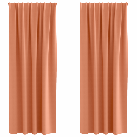 vidaXL Gordijnen met gordijnen 2 pcs Terracotta 260 x 140 cm Polyester afbeelding2 - 1