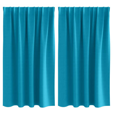 vidaXL Gordijnen met gordijnen 2 pcs Turquoise 140 x 140 cm Polyester afbeelding2 - 1