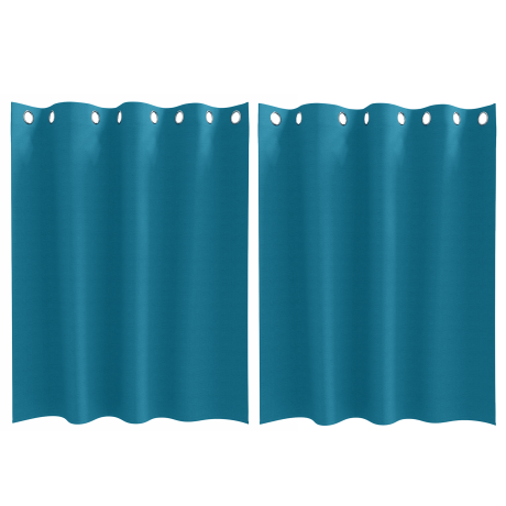 vidaXL Gordijnen met gordijnen 2 pcs Turquoise 140 x 140 cm Polyester afbeelding2 - 1