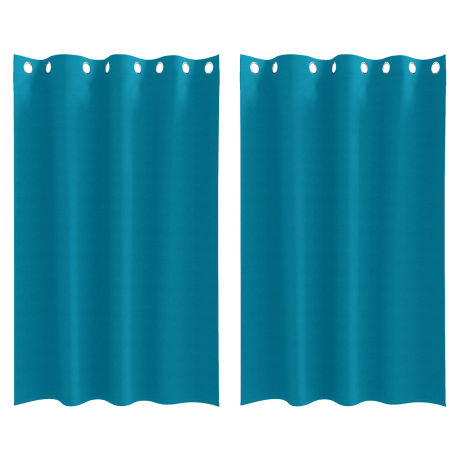 vidaXL Gordijnen met gordijnen 2 pcs Turquoise 175 x 140 cm Polyester afbeelding2 - 1
