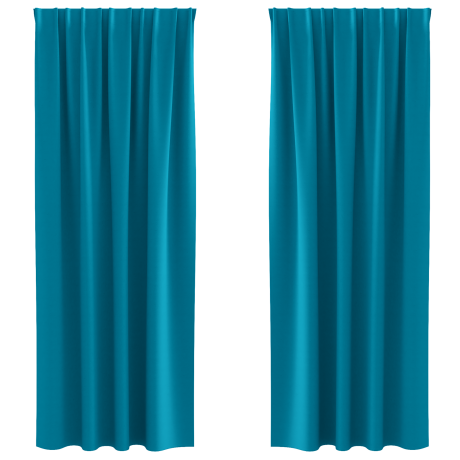 vidaXL Gordijnen met gordijnen 2 pcs Turquoise 225 x 140 cm Polyester afbeelding2 - 1