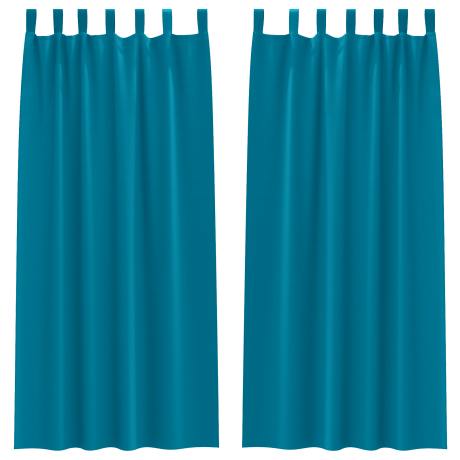 vidaXL Gordijnen met gordijnen 2 pcs Turquoise 245 x 140 cm Polyester afbeelding2 - 1