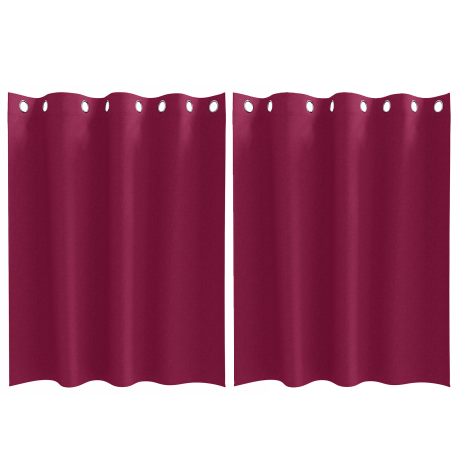 vidaXL Gordijnen met gordijnen 2 pcs Wijnrood 140 x 140 cm Polyester afbeelding2 - 1