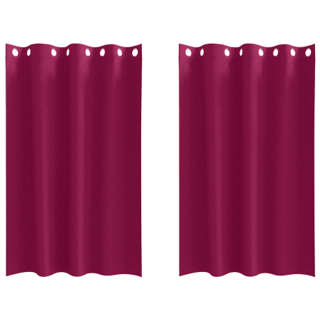 vidaXL Gordijnen met gordijnen 2 pcs Wijnrood 175 x 140 cm Polyester afbeelding2 - 1