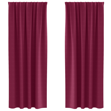 vidaXL Gordijnen met gordijnen 2 pcs Wijnrood 225 x 140 cm Polyester afbeelding2 - 1