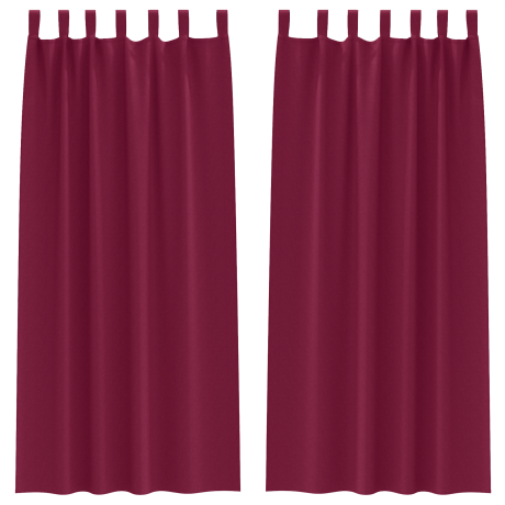 vidaXL Gordijnen met gordijnen 2 pcs Wijnrood 245 x 140 cm Polyester afbeelding2 - 1