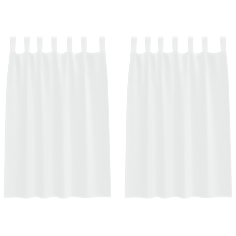 vidaXL Gordijnen met gordijnen 2 pcs Wit 140 x 140 cm Polyester afbeelding2 - 1