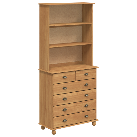vidaXL Hangkast 'ASKIM'Honingbruin 91x40x199,5 cm Massief Hout afbeelding2 - 1