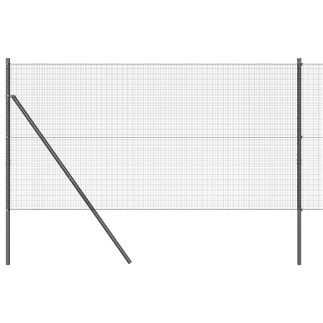vidaXL Hekpost Set Set van 2 Grijs Metaal, Kunststof 25 x 1 m Stevig afbeelding2 - 1
