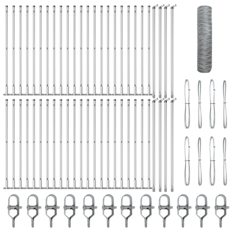 vidaXL Hexagon Tuinhek 0.8x100 m Gegalvaniseerd Staal afbeelding2 - 1