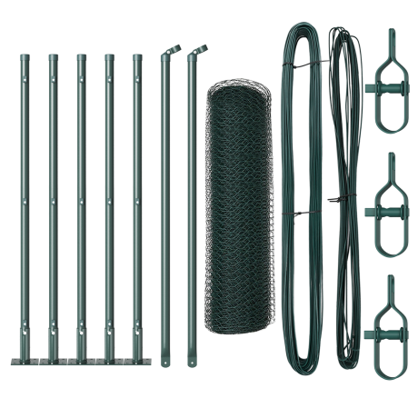 vidaXL Hexagon Tuinhek Groen 0.5x10 m Staal afbeelding2 - 1