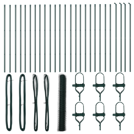 vidaXL Hexagon Tuinhek Groen 1.2x50 m Staal afbeelding2 - 1