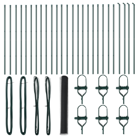 vidaXL Hexagonaal Tuinhek Grijs 1x50 m Staal afbeelding2 - 1