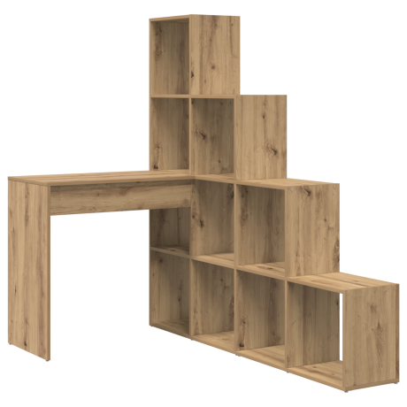 vidaXL Hoekbureau artisanaal eikenkleurig 101,5 x 149,5 x 149,5 cm afbeelding2 - 1