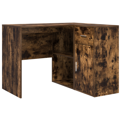 vidaXL Hoekbureau Gerookt Eiken 102x88x75 cm Gelaagd Hout afbeelding2 - 1