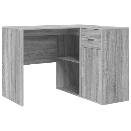 vidaXL Hoekbureau Grijs Sonoma 102x88x75 cm Engineered Hout afbeelding2 - 1