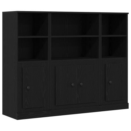 vidaXL Hoge kast Zwart Eiken 132 x 35,5 x 103,5 cm Bewerkt hout afbeelding2 - 1