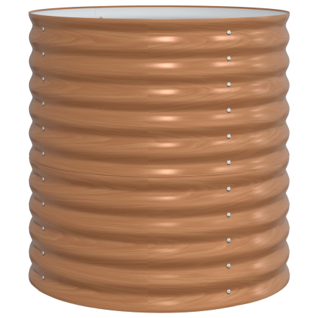 vidaXL Hoge Tuinbed Bruin met Houtlook 80x80x81 cm Staal afbeelding2 - 1