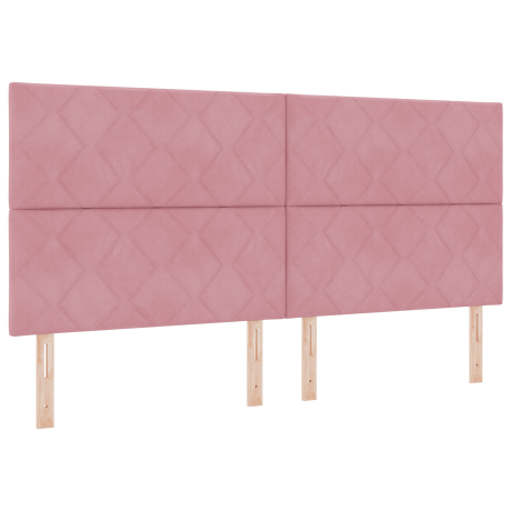 vidaXL Hoofdbord in roze velours met diamantblok ontwerp, 200 cm afbeelding2 - 1