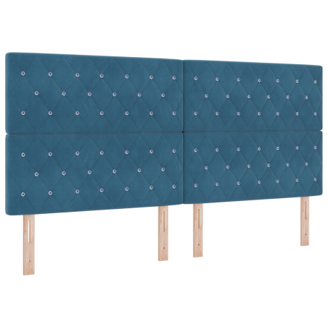 vidaXL Hoofdbord LED 100 cm fluweel donkerblauw afbeelding2 - 1