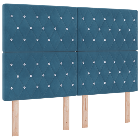 vidaXL Hoofdbord LED 72 cm fluweel donkerblauw afbeelding2 - 1