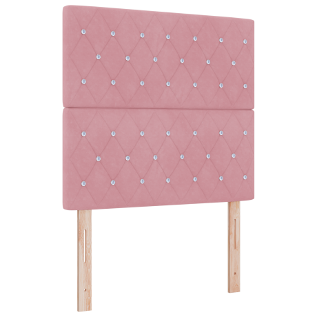 vidaXL Hoofdbord LED 90 cm fluweel roze afbeelding2 - 1