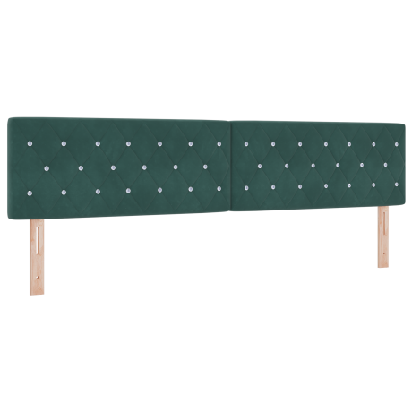vidaXL Hoofdbord LED en kristallen knopen 100 cm fluweel donkergroen afbeelding2 - 1