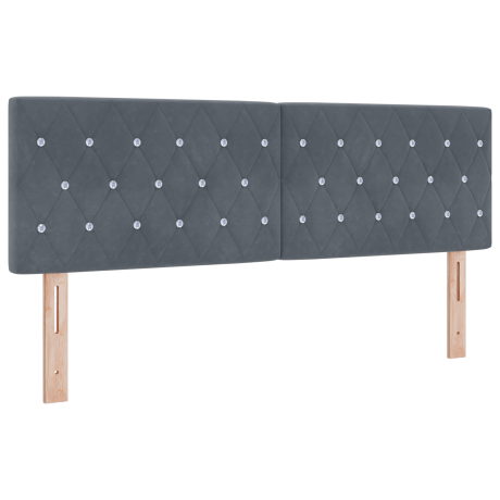 vidaXL LED Hoofdbord met hoofdeinde Donkergrijs 144 cm Fluweel afbeelding2 - 1