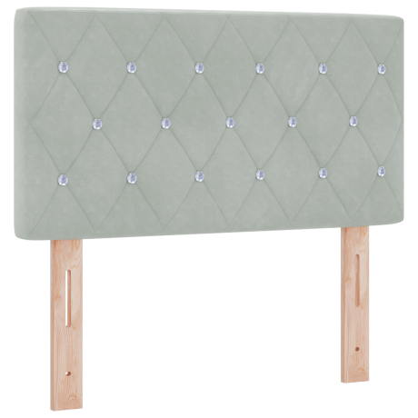 vidaXL LED Hoofdbord met LED-stripverlichting Lichtgrijs 80 cm Fluweel afbeelding2 - 1